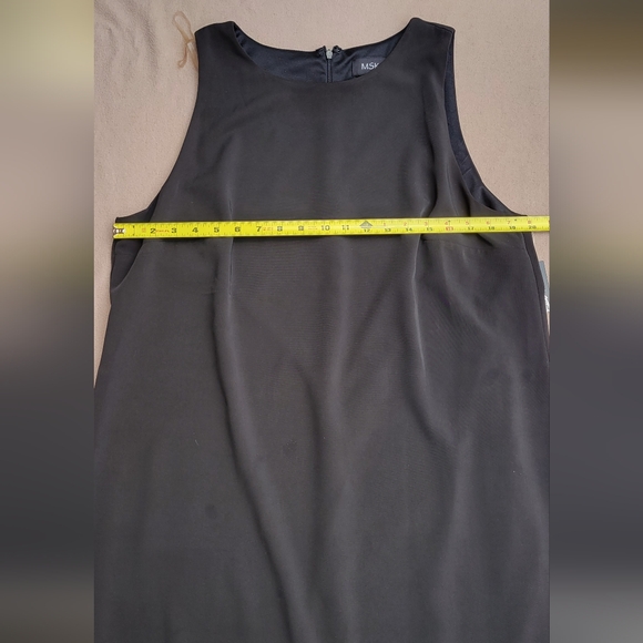MSK Black Sleeveless Dress XL NWT Embellished Hem Cocktail Party RN#90714 - Picture 7 of 9